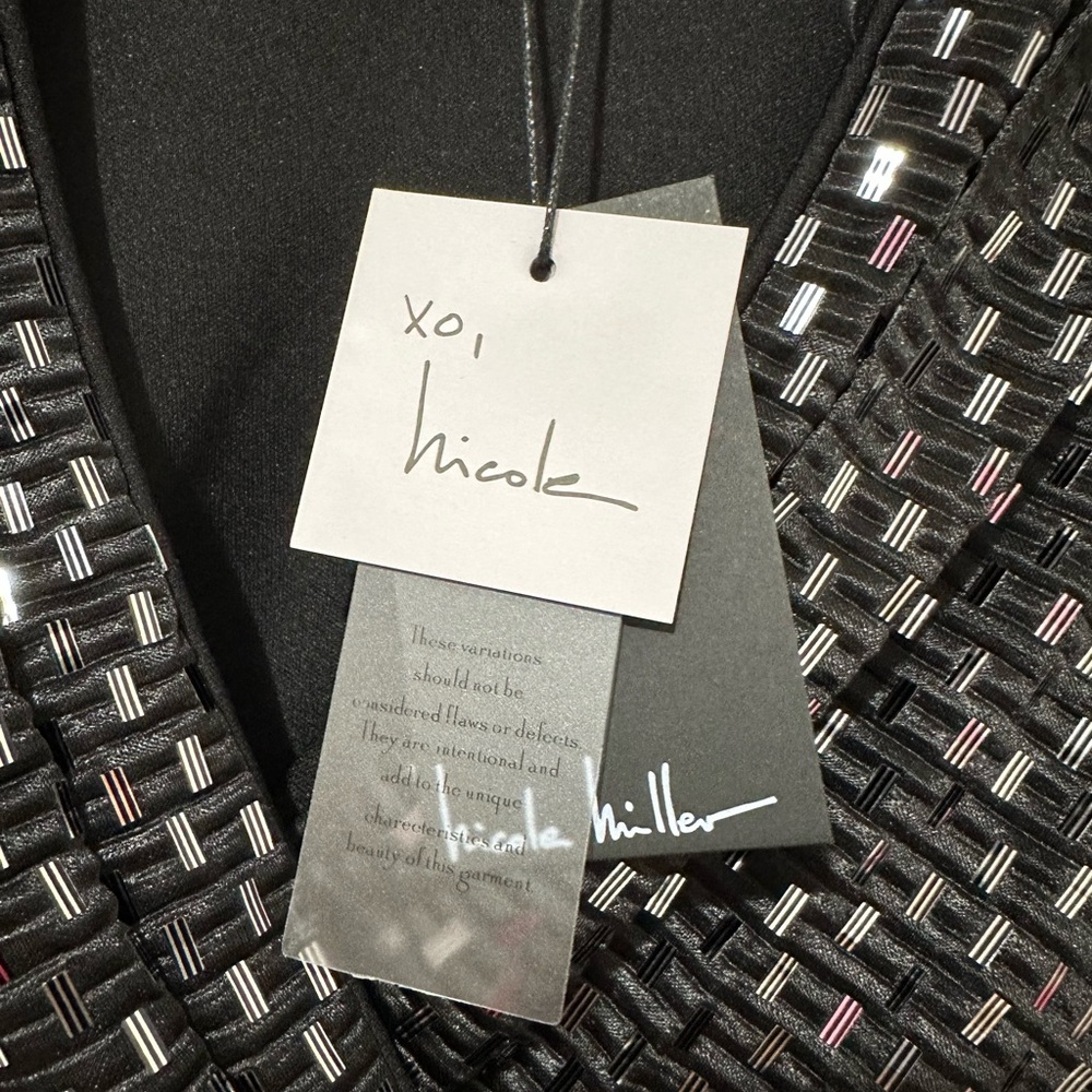 Nicole Miller Black Sequin Wrap Dress - Picture 3 of 8